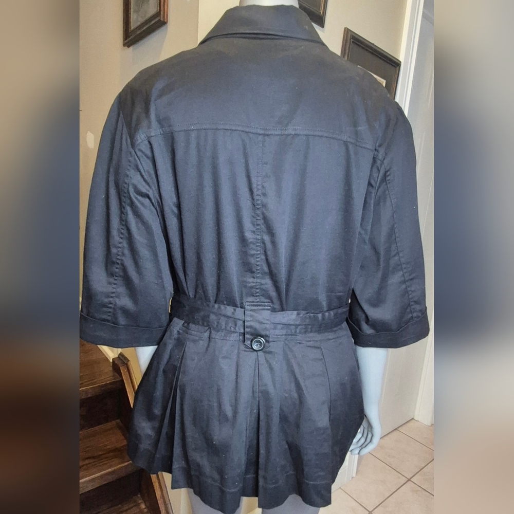 Dots Black Women's Button Down 3/4 Sleeve Shirt - Picture 10 of 14